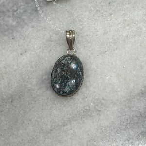 Silver Pendant with Blue Accents